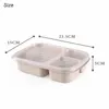 Ensembles de vaisselle 1Pc Bento Box Meal Storage Prep Lunch 3 Compartiment Reusable Microwavable Containers Home Wheat Straw LunchboxDinnerware Din