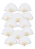 12 Pack Hand Held Fans Party Favor White Paper fan Bamboo Folding Fans Handheld Folded for Church Wedding Gift295226496415280555