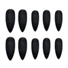 False Nails Extra Long Black Matte Fake Reusable Solid Color Ultra Thin Trendy Oval Sharp End Stilettos With Glue StickerFalse