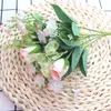 Декоративные цветы венки CM Розовый розовый шелк пион искусственный цветок букет 6 больших голов подделка, подходящие для семейного свадебного украшения инд