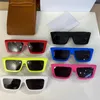 Neue Damen-Sonnenbrille, quadratischer Rahmen, Retro, glänzend, Sommer, UV400-Linse, Logo, Top, hochwertige Brille, rechteckig, Vintage, gelb, schwarz, Sonnenbrille 40214U, Party-Brille
