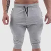 Männer Sommer Workout Shorts Kordelzug Jogger 3/4 Knie Länge Baumwolle Sport Laufen Homme Bermuda Casual Kurze Jogginghose 220715