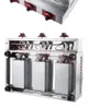 Kommersiella 1800W bläckfisk Bollmaskin Grill Pan Gas/Electric Small Balls Furnace Three Plates Non-Stick