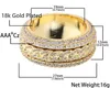 18K 도금 금 힙합 반지 회전식 쿠바 링 패션 개인 보석 반지