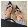Colourful Luxury Shining Rhinestone Women Sandals Satin Thin Heels Women Slippers Date Party Sexy High Heels Large Size 34-43 G220520