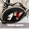 Waist Bags Holographic Fanny Pack Women Pearl Chain Leather Wide Shoulder Crossbody Chest Travel Female Banana Phone Purse 220423246b