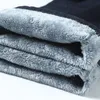 Vinter termisk varm flanell stretch jeans mens kvalitet märke fleece byxor män rak sammet flocking byxor 40 42 220328