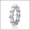 Ленточные кольца ювелирные изделия мужские бриллианты заморожены в цирконе золотом серером с роскошным кольцом хип -хоп.