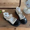 Dress Shoes Vintage Girls Mary Janes Fashion British Style Zapatillas Mujer 2022 Summer Lolita Pearl Decoration Platform Ladies 220516