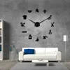 Dentist DIY Giant Wall Clock Dental Doctor Oversized Big Needle Mirror Office Decor Gift Art 220426