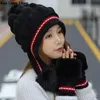 Berretti invernali Berretti lavorati a maglia Cappelli Donna Spessi caldi Berretti Skullies Cappello Pompon Berretti a maglia Berretti da equitazione all'aperto Copricapo da sci