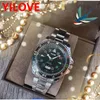 Édition limitée hommes noir vert cadran rouge montre en acier inoxydable japon mouvement Quartz tendance horloge Super jubilé Bracelet cadeau montre-bracelet Reloj