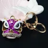 Keychains Chinese Rhinestone Dance Lion Opera Key Rings Chains Holder Crystal Animal For Car Keyrings Bag CharmsKeychainsKeychains Emel22