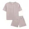 Summer Essential Tracksuit Childrens Clothing Set Dis for Girls Short Sleeve Topshorts Boys kostym Kids Outfits Sportswear 220525