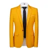 Plus Size 6XL-M Cukierki Kolory Mens Business Slim Blazers Kurtka Formalne Biuro Club Social Casual Formal Wear Tuxedo Suit Kurtka 220409