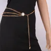 Women Retro Alloy Waist Chain Belt Hip Gold Silver Narrow Metal Chain Chunky Waists Jewelry