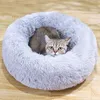 Round Plelight Cat Bed House Mat Winter Warm Sleeping S Ninho macio de cesto de cachorro Pet Pet Cushion Pets Portable Supplies LJ200918