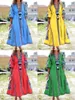 Spring French Style Women Casual Dress Kaftan Print Large Swing A-line Maxi Vestidos Eid Mubarak Abaya Sundress Robe Long Dress