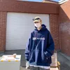 Modebrev tryckt hoodie manlig koreansk lös casual hip-hop tröja element top coat vintage hoodie män streetwear kvinnor