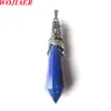 WOJIAER New Balancing Gemstone Pendant Pendulum for Dowsing Spiritual Divination Bead Pointed Dragon Pendule BO982