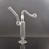 Bruciatore a nafta in vetro da 10 mm Bong Pipa ad acqua Riciclatore Rigs Oil Bong Piccolo raccoglitore di cenere Narghilè Pipa inebriante con tubi per bruciatore a nafta