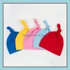 Узел шляпа конфеты цвет твердой хлопковой шапки для детского весеннего летом носить новые девушки новорожденного малыша младенческие дети шляпы падение доставки 2021 Caps Acces