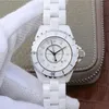 Relojes de pulsera de cerámica genuina en negro y blanco, reloj de cerámica para hombre y mujer, reloj de cuarzo sencillo a la moda para mujer, reloj de negocios elegante para mujer