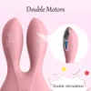 12 Frekvens dubbelmotor kanin vibrator sexig butik vaginal g-spot massager elektrisk chock kvinnlig masturbator leksak för par