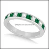 Anelli di nozze gioielli semplici eleganti eleganti banda ad anello a sorpresa anniversario di compleanno per donne con dhmvp blu/verde/rosso/rosa