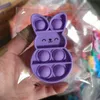 Fidget Toys Sensory Easter Bunny Silicona Push Bubble Antiestrés Educativo Con Empaque y Tarjetas Descompresión Juguete Regalo Sorpresa