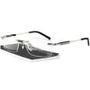 Design de luxo 0 34 9 Business Men Rimlesses Glasses Frame 57-16-140 Luz para o leitor de miopia prescrito Eyewear Eyewere