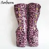 Sorbern Black Knee Boots for Women Shoes 맞춤형 넓은 발목 발 뒤꿈치 큰 크기 고딕 신발 유니섹스 여성 플랫폼 발 뒤꿈치 부츠