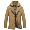 Männer Frühling Business Casual Trenchcoat Jacke Männer Marke Mode Langarm 100% Baumwolle Solide Gewaschen Trenchcoat Männer 201127