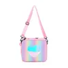 2022 Laser Student Office Staff Portable Lunch Bag Rainbow Thermal Insulation Bento Bags Outdoor Family Picnic Ice Handbag One Shoulder Tote Pack T41QJJ4