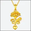 Pendant Necklaces Sand Gold Flower Necklace Women Vintage Link Chain Jewelry Gifts Carnation Nec Baby Dhxlm