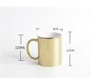 11oz White Ceramic Sublimation Coffee Mug Blank Pink Golden DIY Coffee Tea Cup SN4947