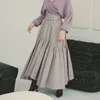 Kuzuwata Automne Hiver Femmes Jupes Design Japonais Design Taille haute Taille Plissée Mujer Faldas Swing Jupes gonflées irrégulières 220317
