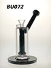 Glass Hookah Rig/Bubbler para fumar bong 7inch Altura com perc preto com fêmea de 14mm e bojo 2500g peso BU072