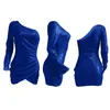 Casual Dresses Navy Maternity Dress Skinny Women Shoulder Sexy Sequin Ruched Fashion One Blue FormalCasual346T