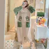 Kvinnors sömnkläder plus sammet tjock varm pyjamas höst och vinter enkel lös mode trend söt söt koreansk vild casual