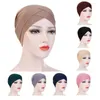 Beanie/Kafatası Kapakları Kadınlar Zarif Şapka Türban Alın Çapraz Hindistan Baş Kemoyu Koyu Renk Bandana Müslüman Eşarp Kız Kap Davi22