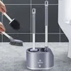 Soft TPR Silicon Head Toilettenbürste mit Halter Schwarz Wand montiert abnehmbares Griff Badezimmerreiniger langlebiger WC-Zubehör 220511