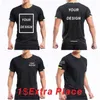 Camiseta rápida de poliéster de poliéster de manga curta seca seca em massa de impressão personalizada esportes bordados, correndo, gola na tripulação respirável Top 4xl Y220606