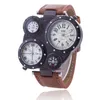 Wristwatches Men Sports Watches Fashion Multi-dial Temperature Compass Military Watch For Leather Quartz Wristwatch Luxury Male ClockWristwa