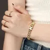 Hot Fashion 15mm Luxury Mens Womens Watch Chain Watch Band Bracelet Hiphop Gold Silver Stainless Steel Watchband Strap Bracelets Cuff H220418