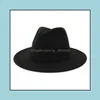 Wide Brim Hats Caps Hats Scarves Gloves Fashion Accessories Black Double-Sided Color Matching Woolen Felt Hat Band Decor Women Men Flat P