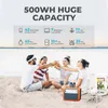 AC50S Elektrik İstasyonu 500WH/300W Güneş Jeneratörü Kablosuz Şarj Pil Yedekleme Açık Bagaj Kampı - Turuncu