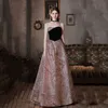 2022 Arabisch Sexy Gold Prom Kleider Lange Meerjungfrau aus der Schulter Gold Spitze Appliques Abendkleider Prinzessin Formale Partykleider