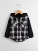 Peuter Jongens Contrast Plaid Hooded Coat She