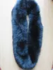 Cirkelsjaal van echt vossenbont voor dames, warme halsdoek, pluizig zacht zwart